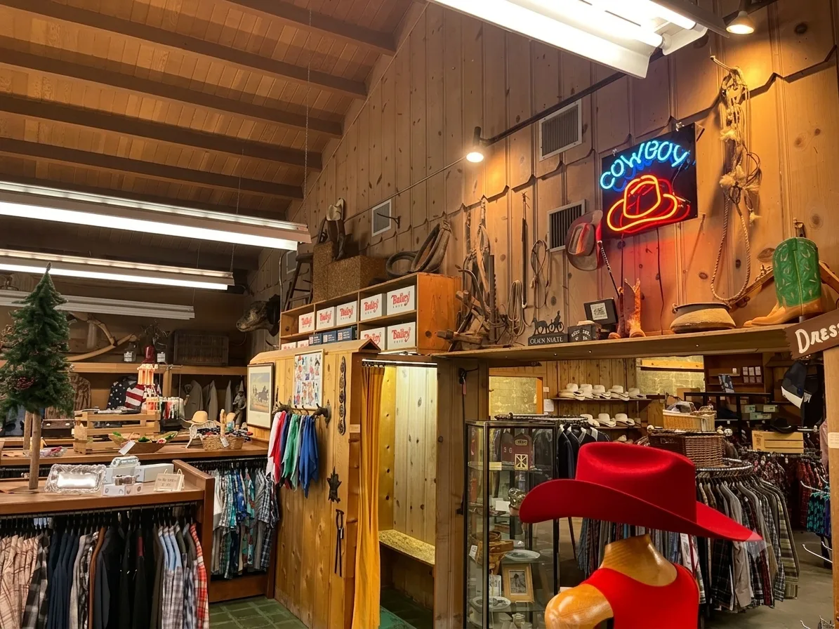 Country and western apparel display