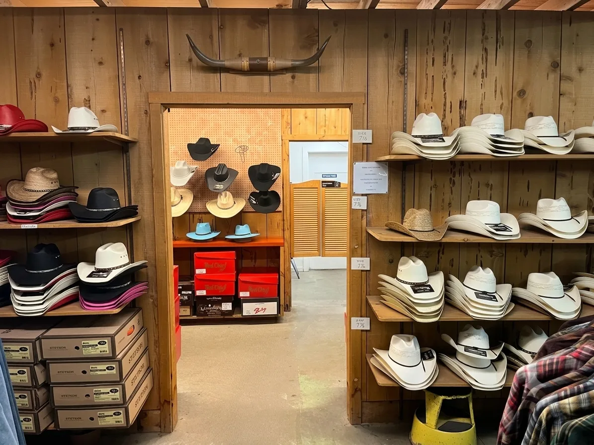 Wall of cowboy hats