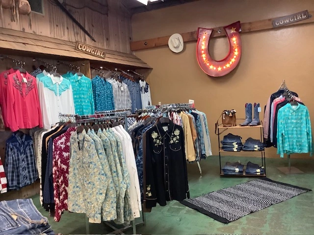 Western shirts and flannels on display